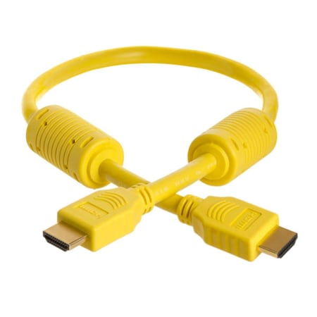 1.5FT 28AWG HDMI Cable With Ferrite Cores- Yellow